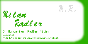 milan radler business card
