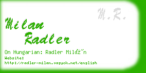 milan radler business card